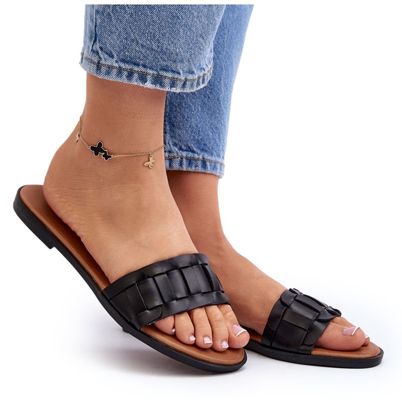 Seastar Frauen mit flachem Pantoffel der Frauen schwarz 8