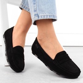 Bequeme schwarze Wildledermokassins für Damen Big Star NN274929 1