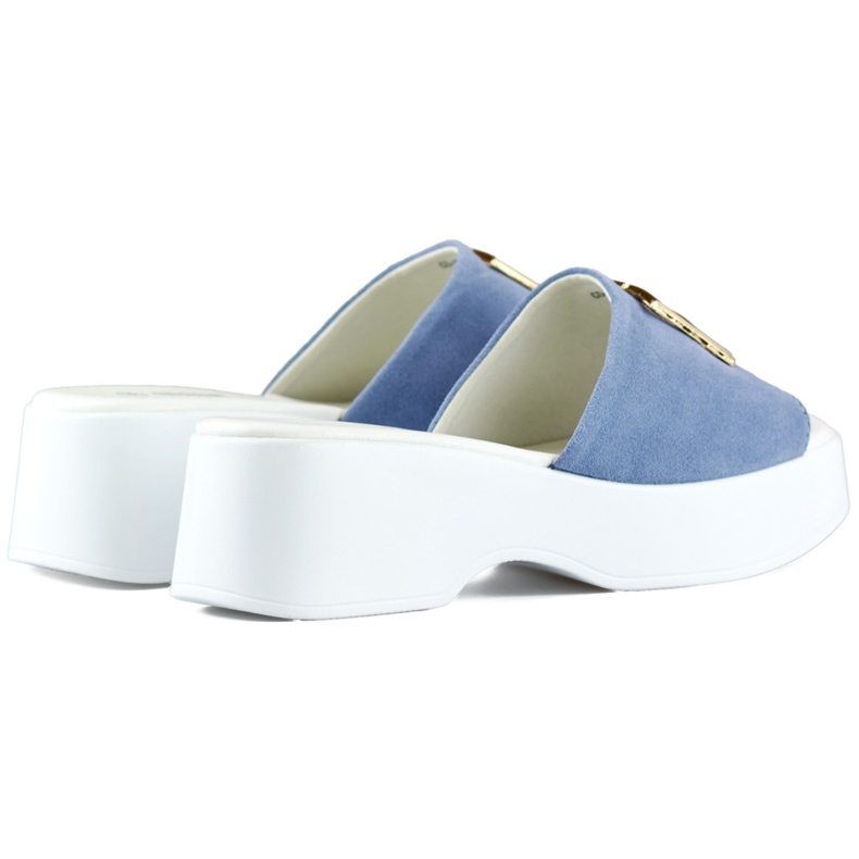 Blaue Jeans, elegante, bequeme Flip-Flops mit dicker Sohle 1