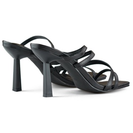 Stylische schwarze Damen-Flip-Flops mit hohem Absatz 1