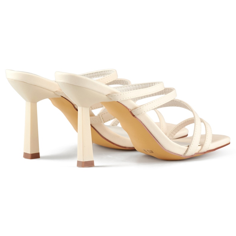 Stilvolle beige Damen-Flip-Flops mit hohem Absatz 1