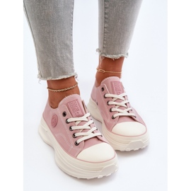 Damen-Sneaker mit massiver Sohle Big Star NN274129 Pink rosa 7