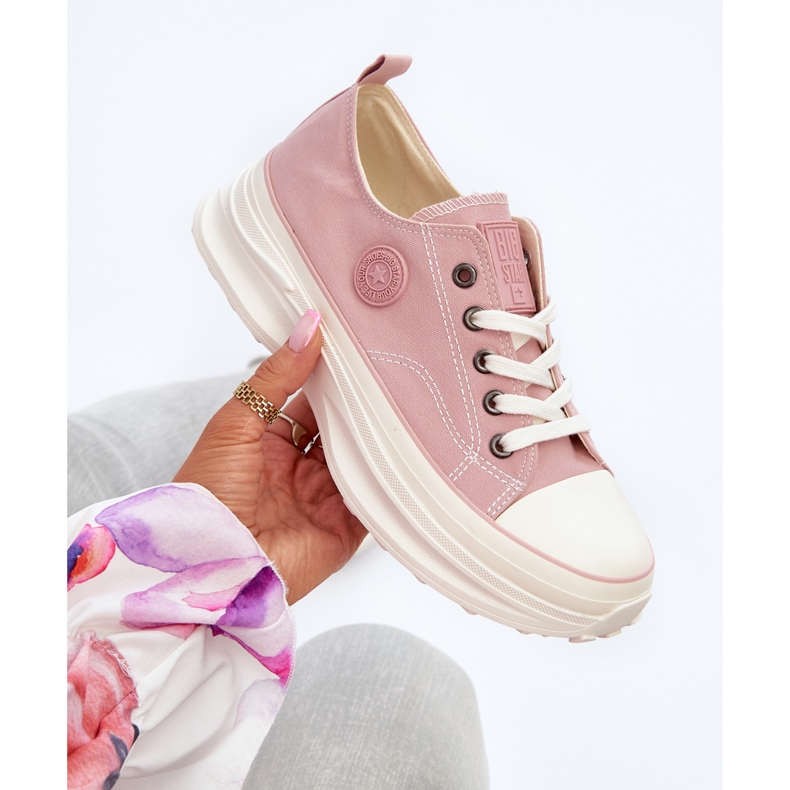 Damen-Sneaker mit massiver Sohle Big Star NN274129 Pink rosa 2