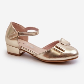 Mädchen-Ballerinas mit goldener Andarifa-Schleife 1