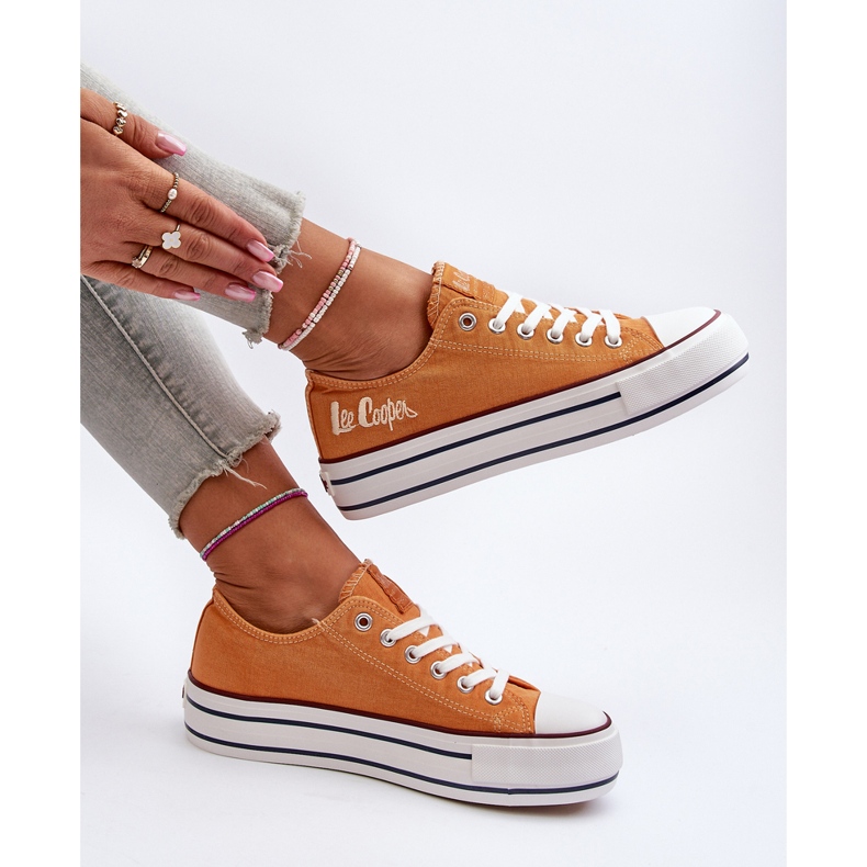 Damen-Sneaker mit dicker Sohle Lee Cooper LCW-24-31-2216 Orange 2