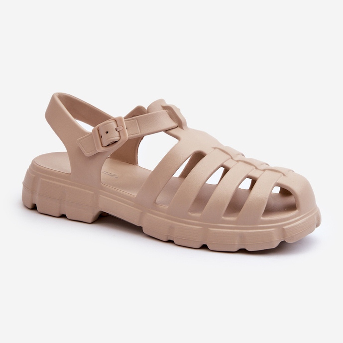 Römische Sandalen aus Schaumstoff für Damen Beige Gasaria 1