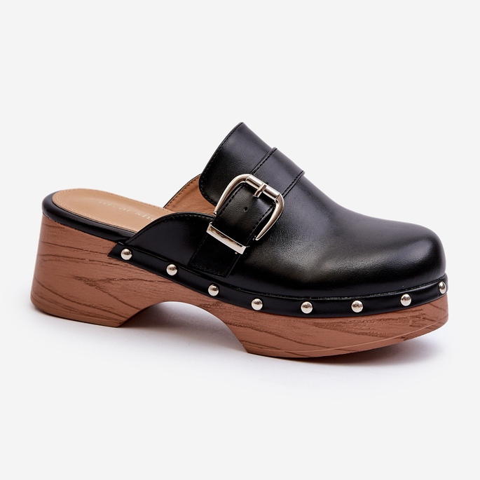 Schwarze Seprilla-Clogs für Damen mit Schnalle 1
