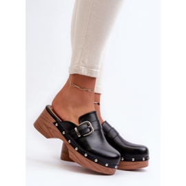 Schwarze Seprilla-Clogs für Damen mit Schnalle 2