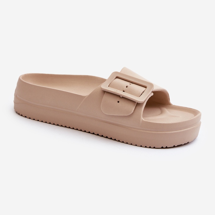 Damen-Flip-Flops aus Schaumstoff auf der Plattform mit Schnalle Big Star NN274A666 Beige 2