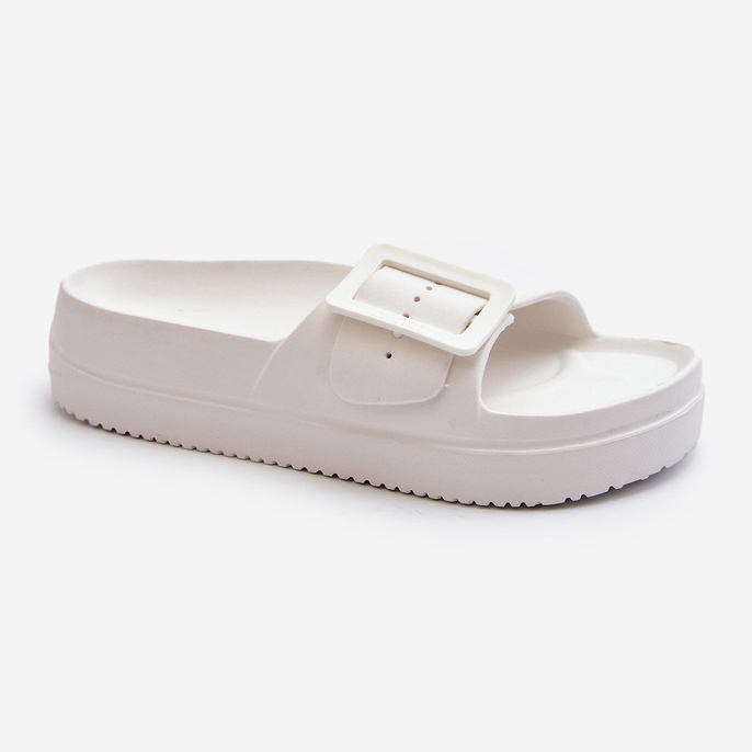 Damen-Flip-Flops aus Schaumstoff auf der Plattform mit Schnalle Big Star NN274A661 Weiß 1