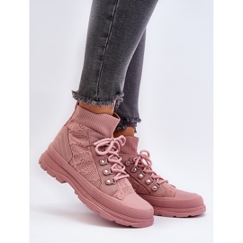 Damen-Sneaker mit elastischem Obermaterial, Pink Kalyne rosa 2