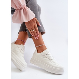 Weiße Plateau-Sneaker für Damen Axivana 1
