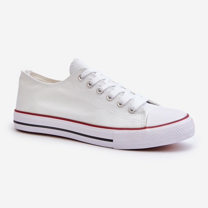 Klassische niedrige Damen-Sneakers in Weiß von Caelira 1