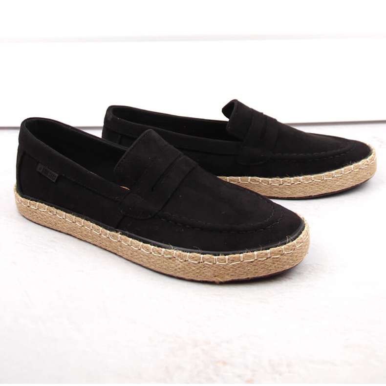 Herrenschuhe, Slip-on-Espadrilles-Mokassins, schwarz Big Star NN174046 1