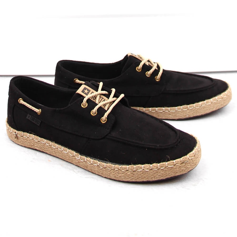 Wildleder-Herrenschuhe, Mokassins, schwarze Espadrilles Big Star NN174051 1