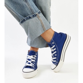 Blaue High-Top-Sneaker mit dicker Sohle von Bagy 2