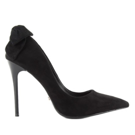 Wildleder-Heels mit Schleife LE035 Schwarz 2