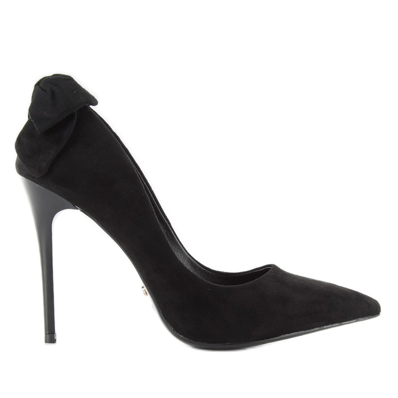 Wildleder-Heels mit Schleife LE035 Schwarz 2