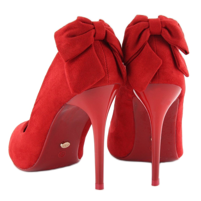Wildleder-Heels mit Schleife LE035 Rot 1