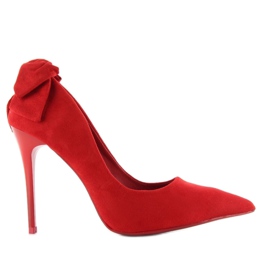 Wildleder-Heels mit Schleife LE035 Rot 2