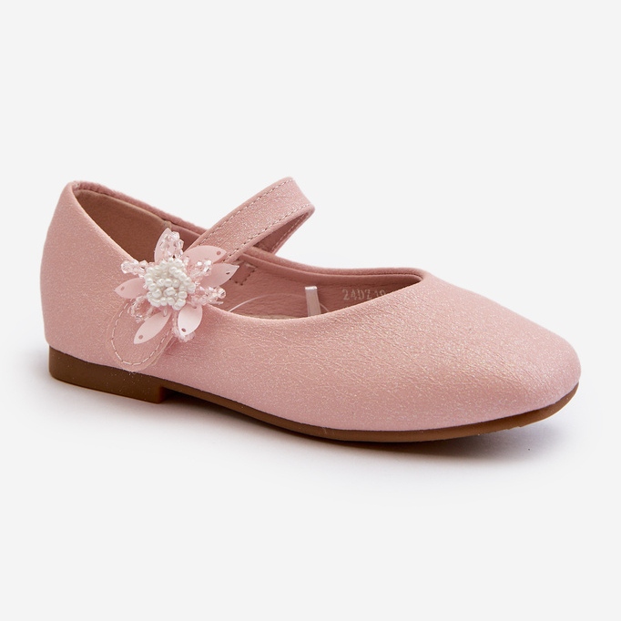 Glitzer-Ballerinas für Kinder mit Klettverschluss, Pink Jeylin rosa 1