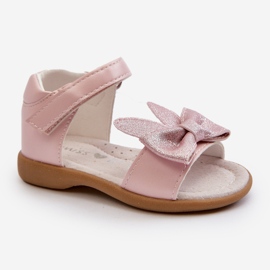 Kindersandalen mit Schleife und Klettverschluss, rosa Wistala 1