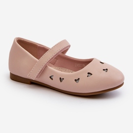 Kinder-Ballerinas mit Herzen, mit Klettverschluss, rosa Danaella 1