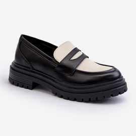 Damen-Mokassins mit flachem Absatz und Plateau in Schwarz von Kaldira 1