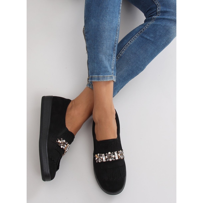 Slipons auf Perlensohle t277p Schwarz 1