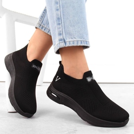 Schwarze Slip-on-Sportschuhe für Damen Vinceza 13592 1