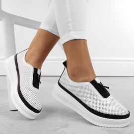 Sport-Slip-on-Creeper für Damen aus Leder, weiß Artiker 54C1704 1