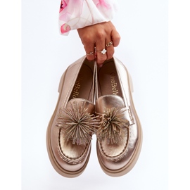 CheBello Damen-Ledermokassins 4383 Gold golden 2