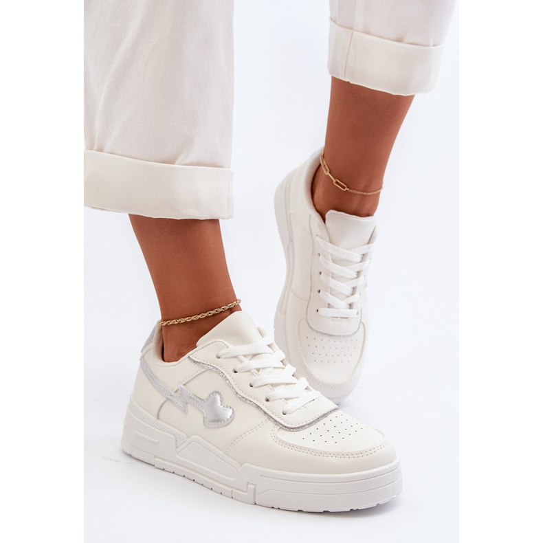 Weiße Plateau-Sneaker für Damen Zeparine 1
