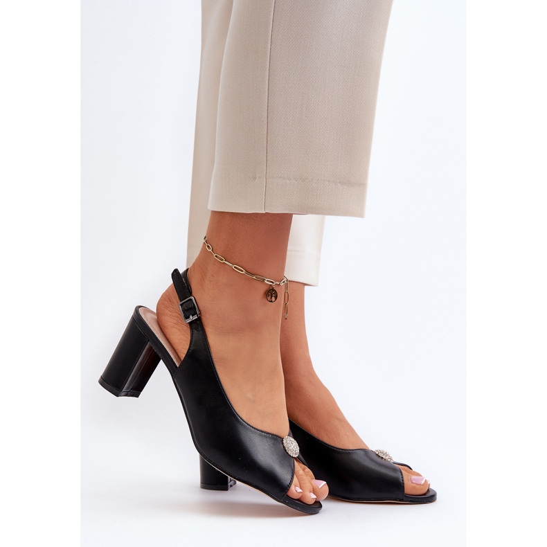 Evento Elegante High-Heel-Sandalen mit Verzierung, Black Trasea schwarz 2