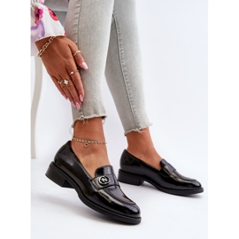 Damen-Mokassins aus Lackleder in Schwarz von Dilhela 1