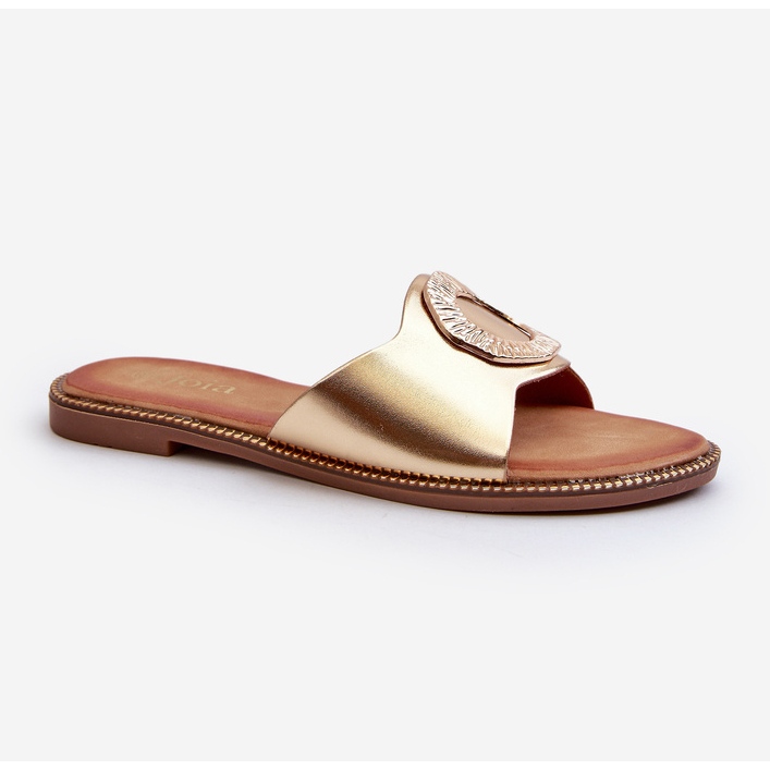 Damen-Flip-Flops mit Goldverzierung Cilima golden 1