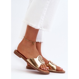 Damen-Flip-Flops mit Goldverzierung Cilima golden 2
