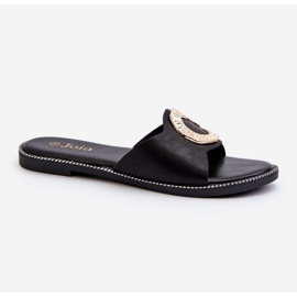 Damen-Flip-Flops mit Verzierung, Schwarz Cilima 1