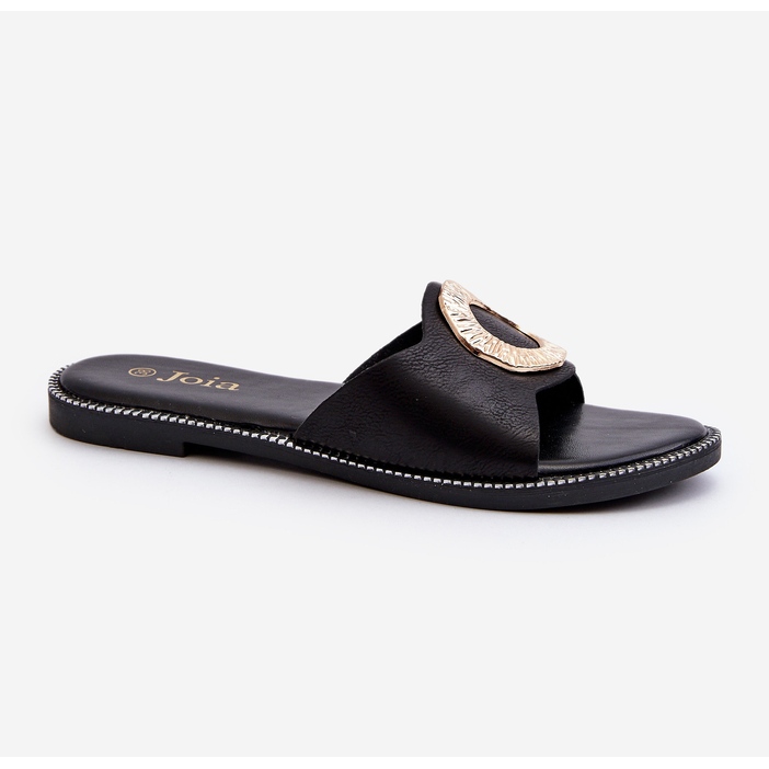 Damen-Flip-Flops mit Verzierung, Schwarz Cilima 1