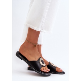 Damen-Flip-Flops mit Verzierung, Schwarz Cilima 2