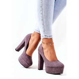 Sweet Shoes Wildleder -Frauenpumpen auf grauer Plattform 4