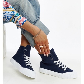 Marineblaue Vinka-High-Top-Sneaker 1