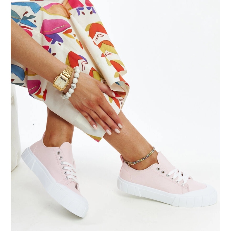 Eduards rosa Stoffsneaker 1