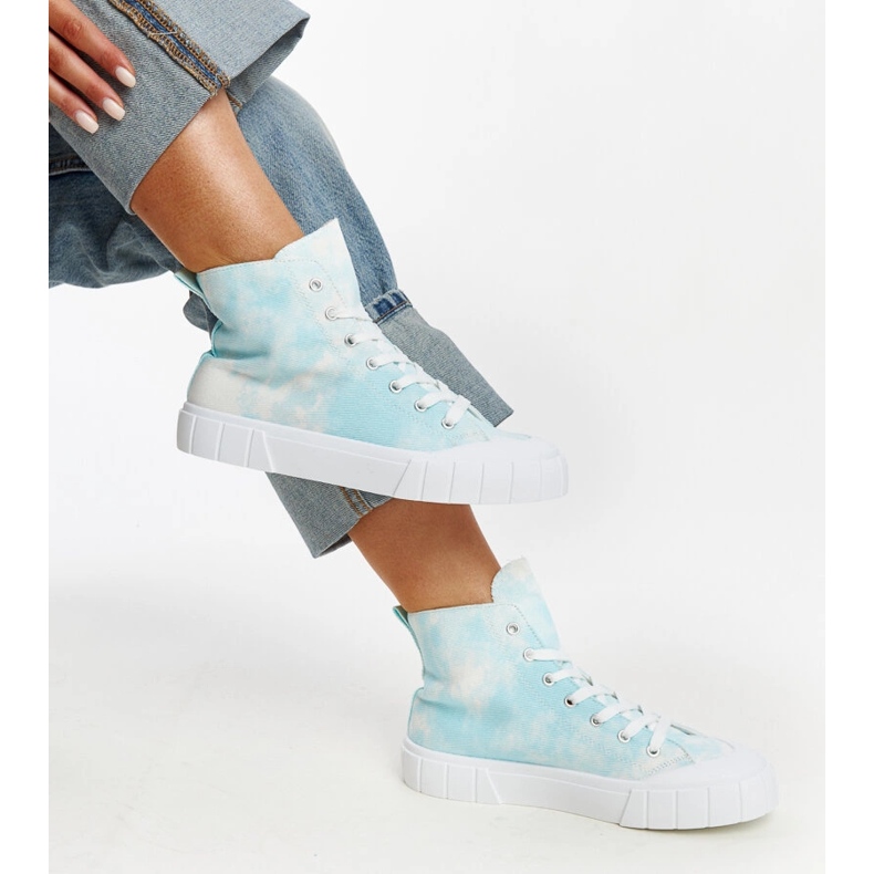 Blaue High-Top-Sneaker aus Stoff von Raissa 1