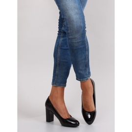 Lackierte Pumps mit breitem Absatz m263p Schwarz 1
