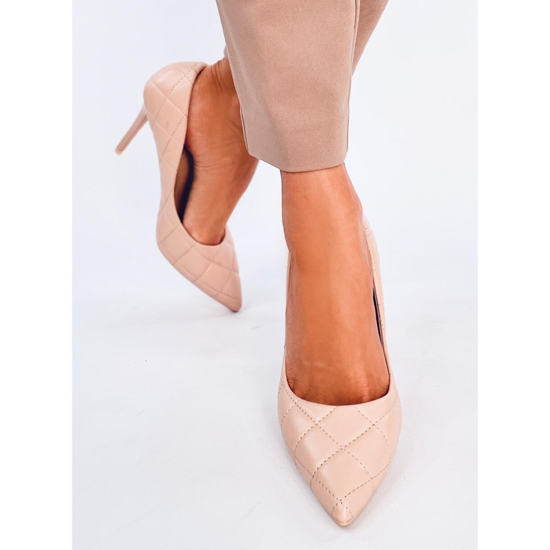 Raquel Nude gesteppte Pumps mit hohem Absatz beige 1