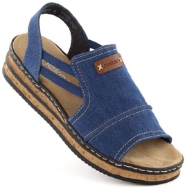 Bequeme Rieker W RKR684 Jeans-Plateausandalen 1