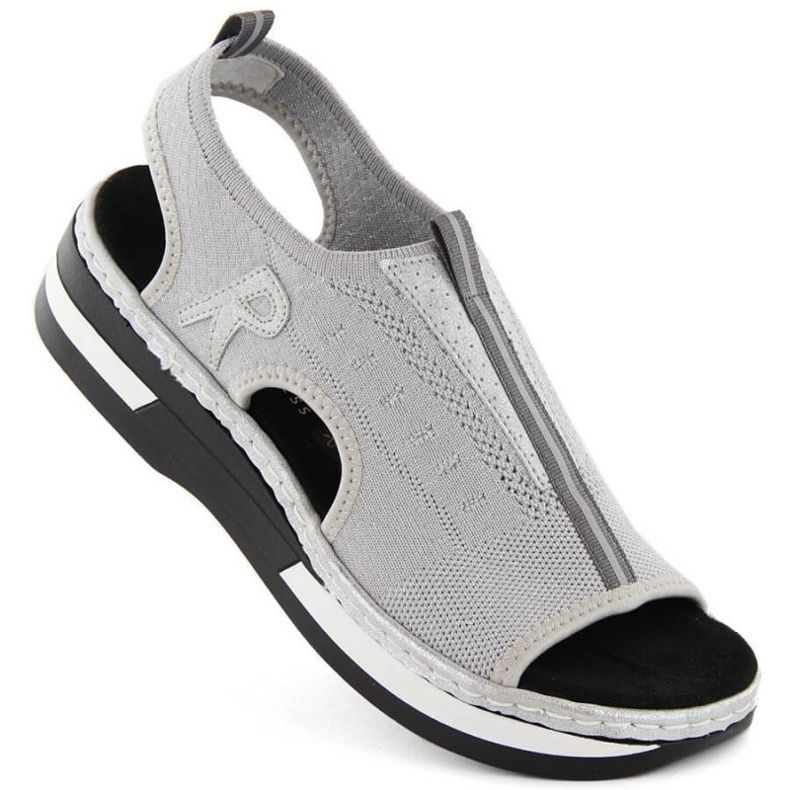 Bequeme Slip-On-Sandalen Rieker W RKR686 metallic 1