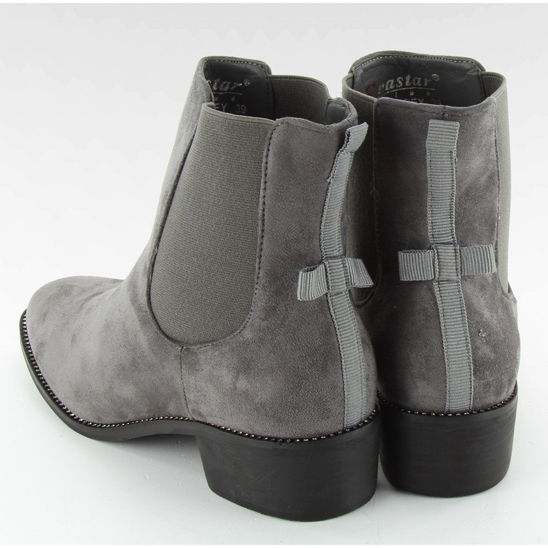 Schmale Chelsea Boots mit Schleife M270 Grau 1