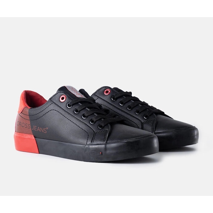 Schwarze und rote Cross Jeans-Sneaker für Herren 1